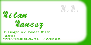milan manesz business card